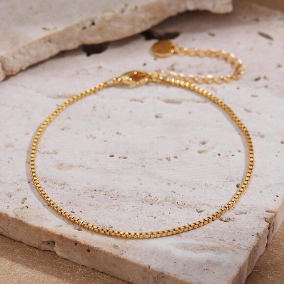 Gold Bracelets for Women Trendy, 14K Real Gold Plated Dainty Stackable Pearl Sna - Picture 5 of 7